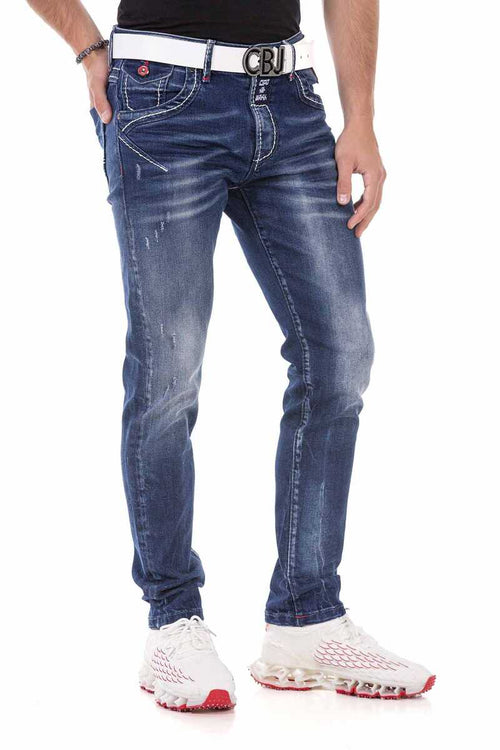 CD692 Embroidery Detail Men's Jeans