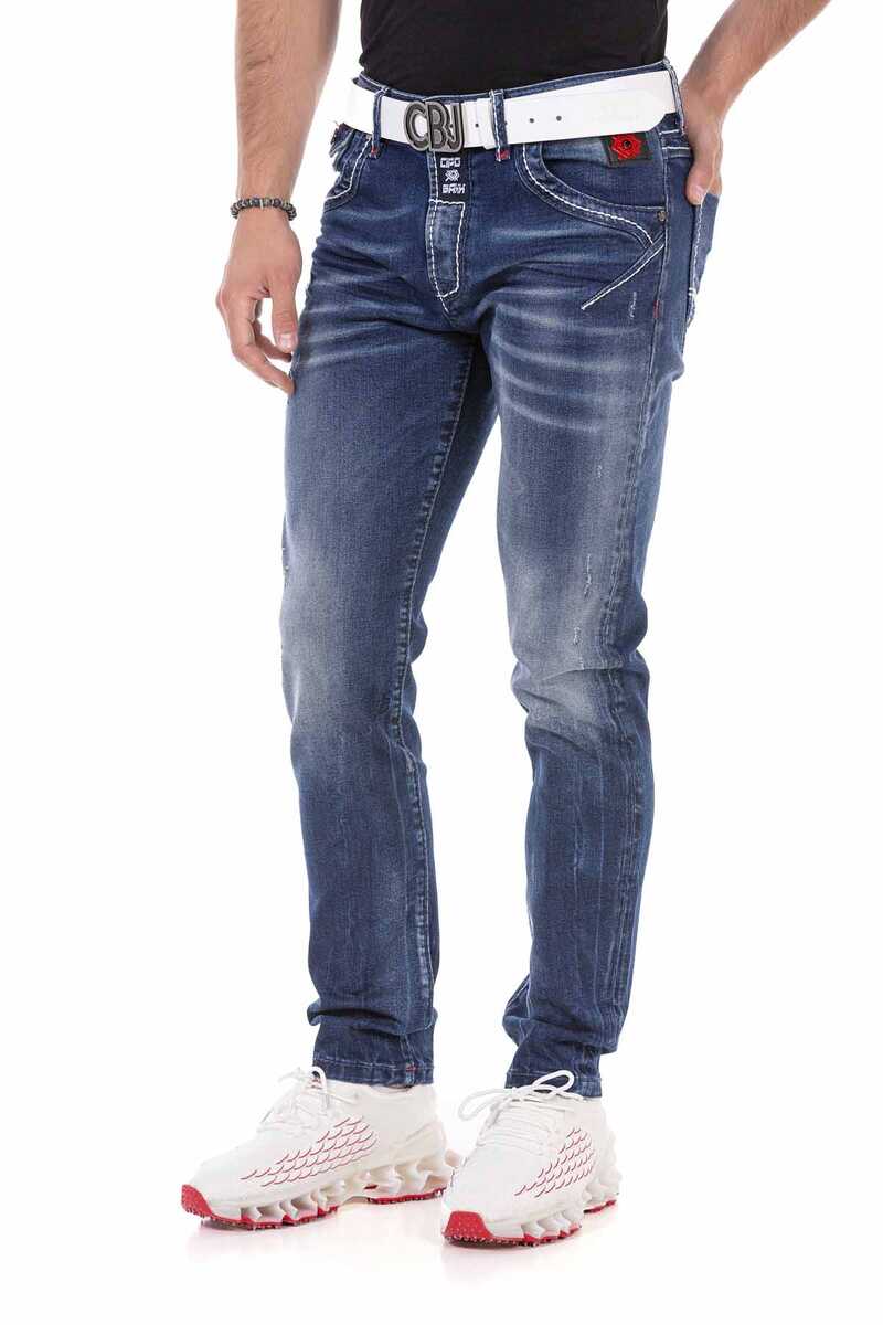 CD692 Embroidery Detail Men's Jeans