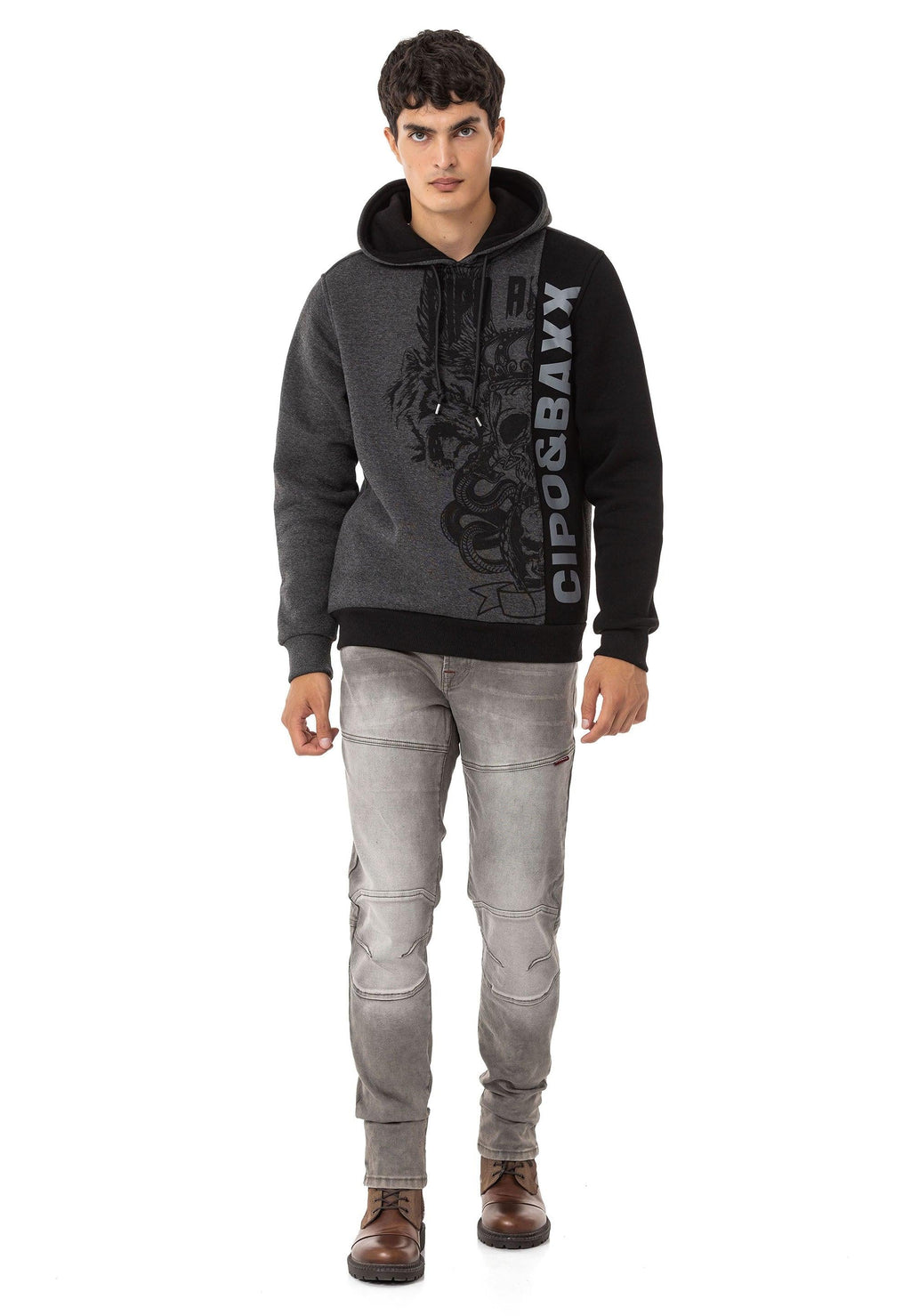 CD699 Hidden Pocket Paneled Biker Style Men's Jeans