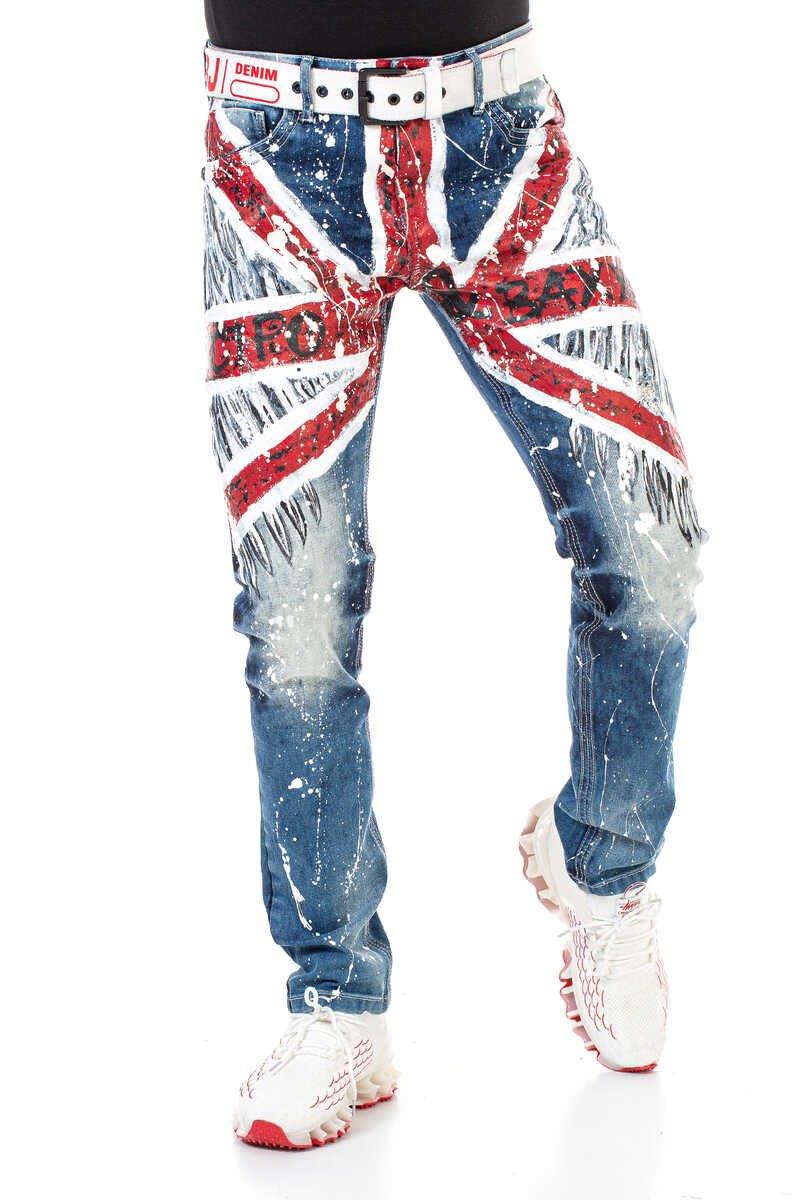 CD714 Great Britain Print Men's Jeans