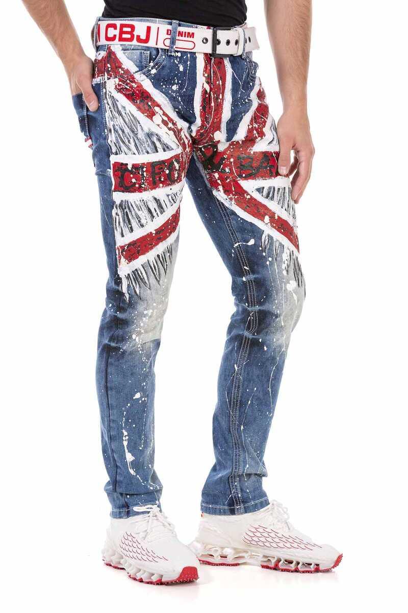 CD714 Great Britain Print Men's Jeans