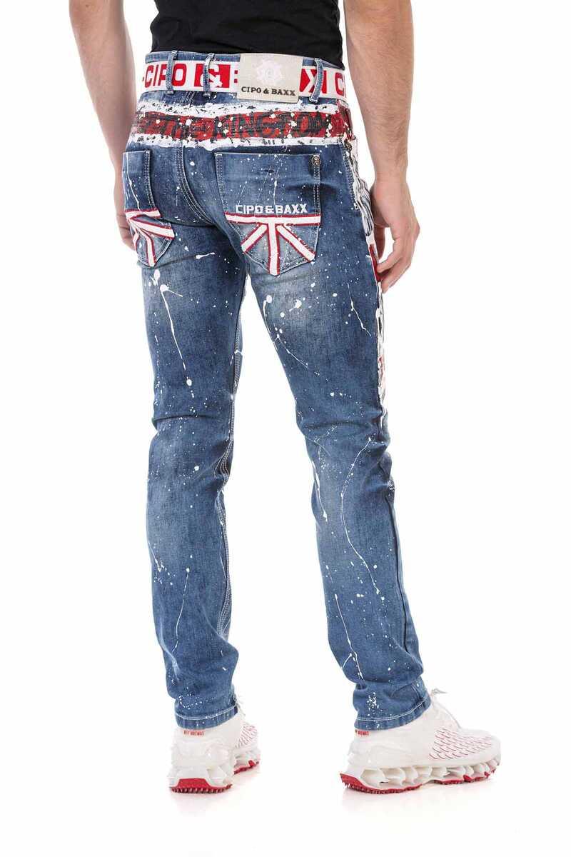 CD714 Great Britain Print Men's Jeans