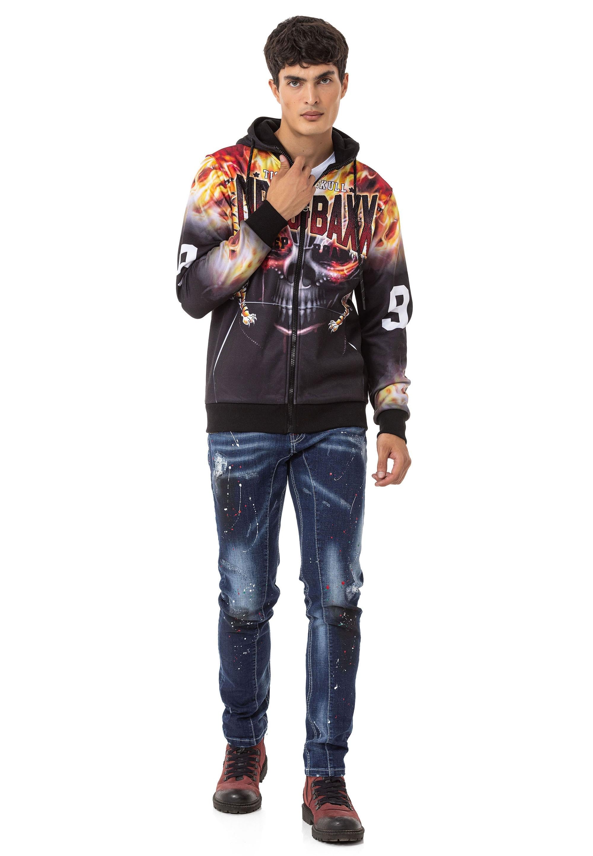 CD783 Spray Paint Detail Men's Jeans