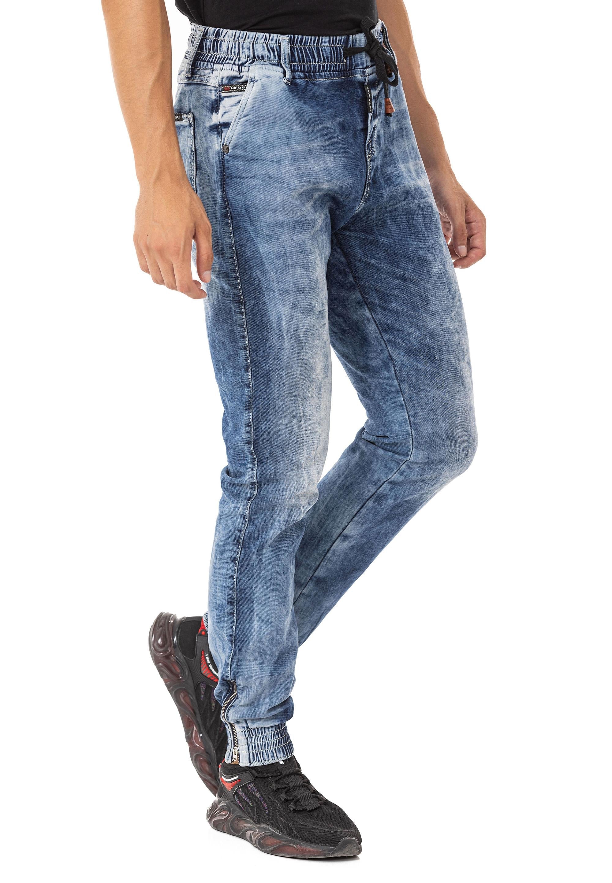 CD807 Elastic Cuff Basic Men's Jeans