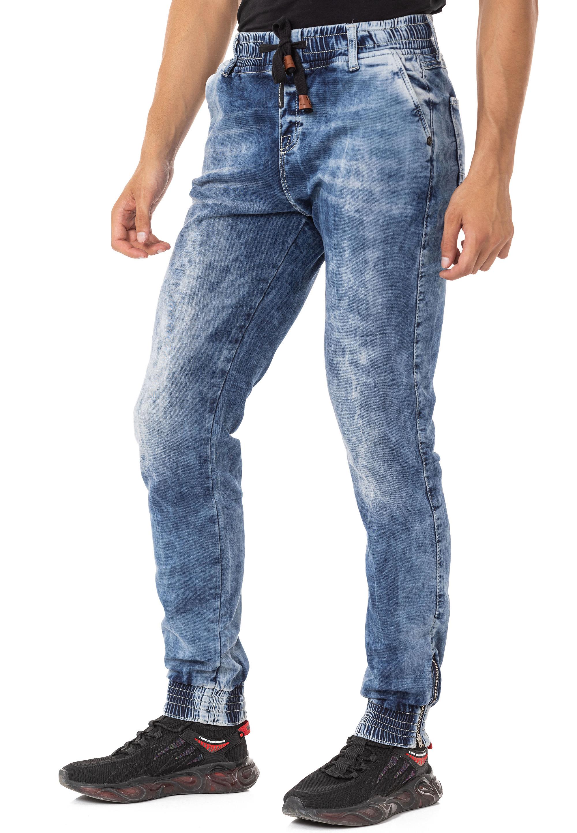 CD807 Elastic Cuff Basic Men's Jeans
