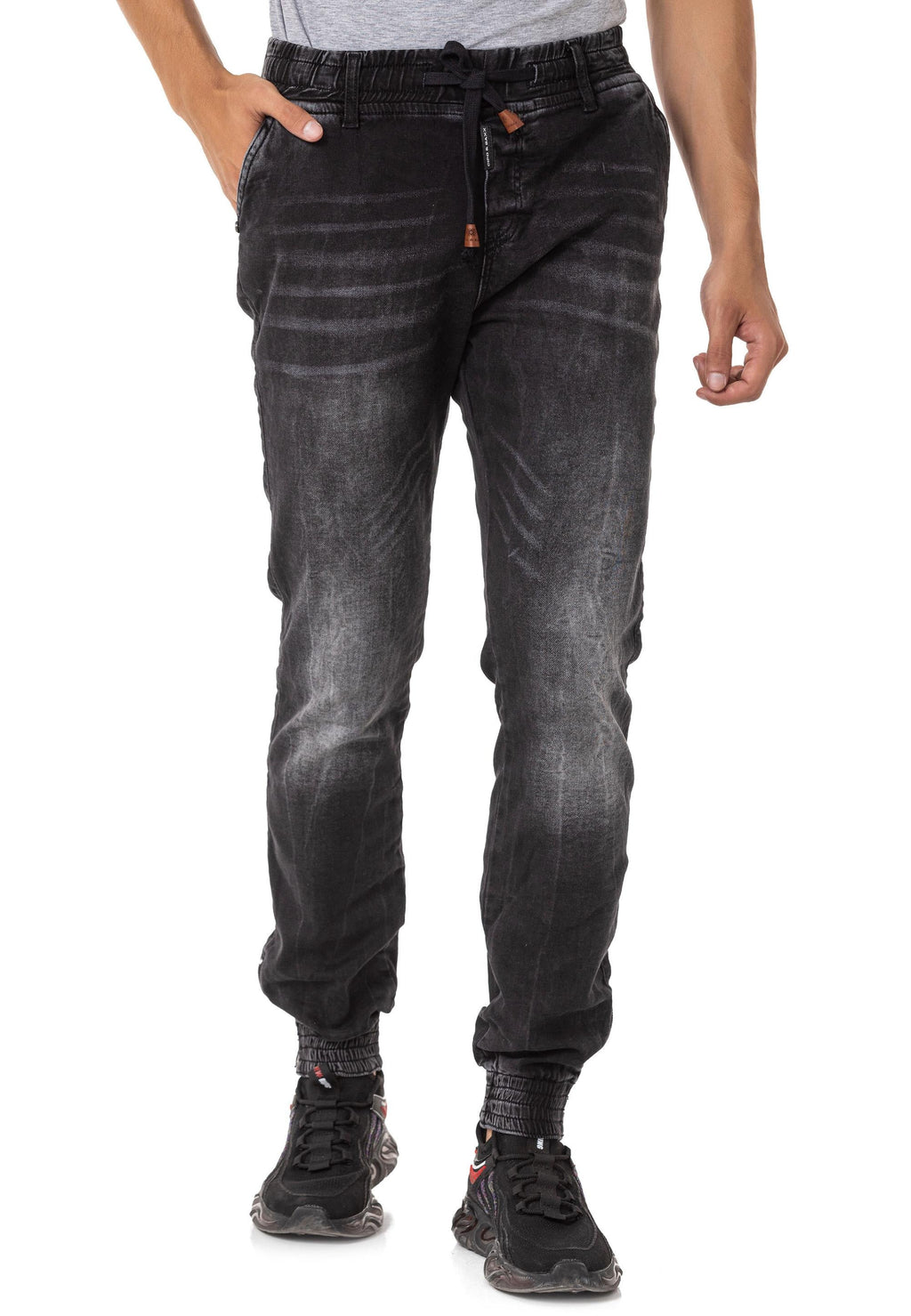 CD807 Elastic Cuff Basic Men's Jeans