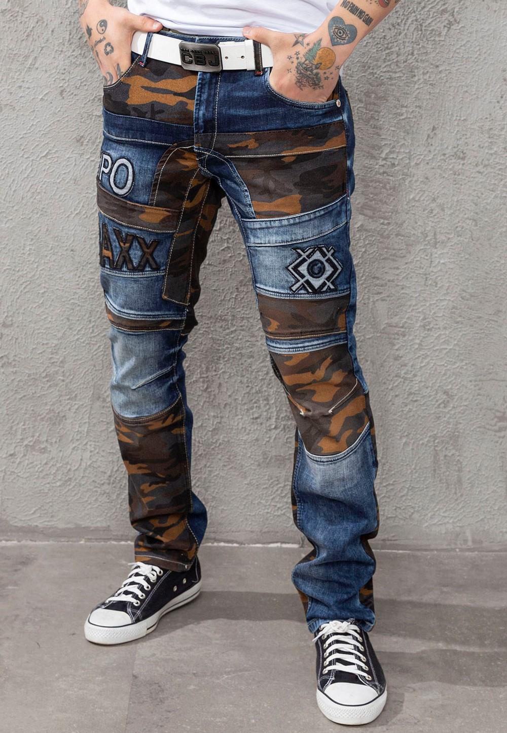 CD859 Camo Paneled Men's Jeans
