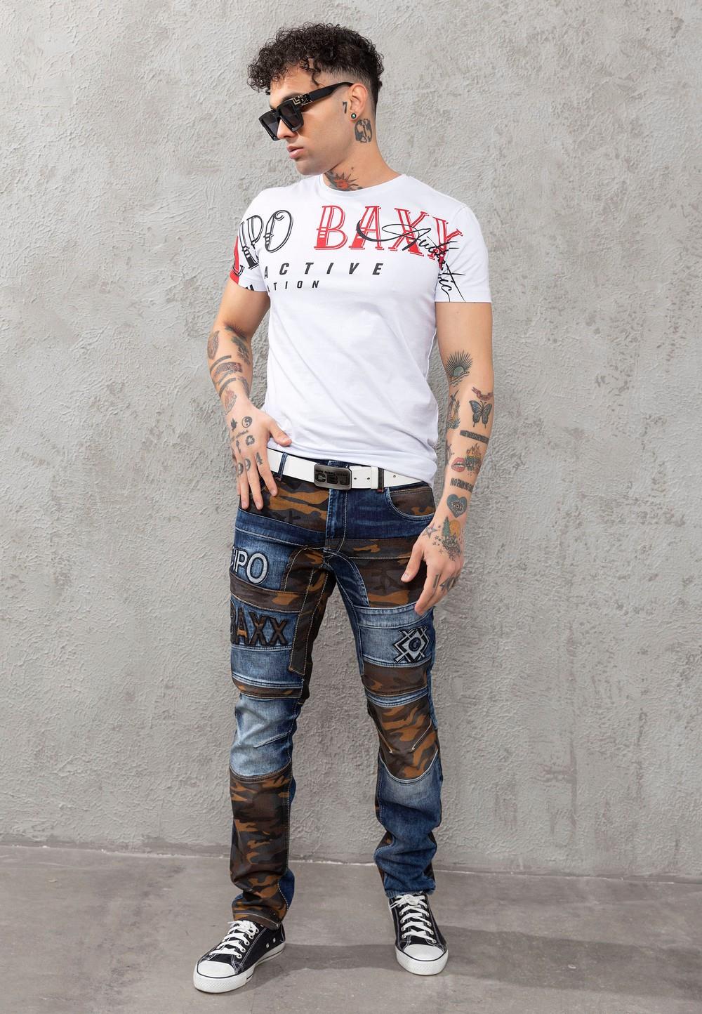CD859 Camo Paneled Men's Jeans