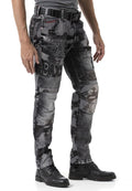 CD859 Camo Paneled Men's Jeans