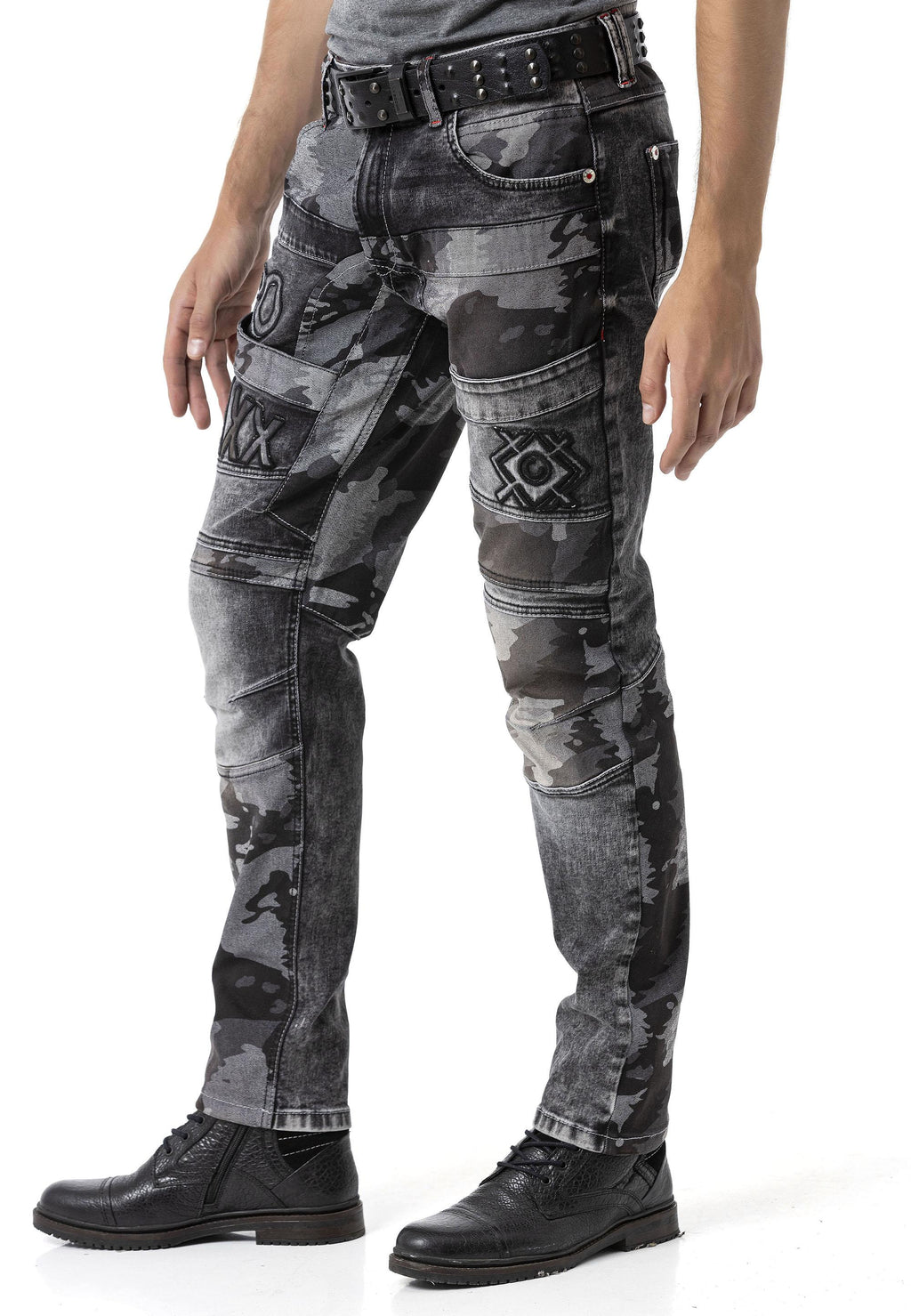 CD859 Camo Paneled Men's Jeans