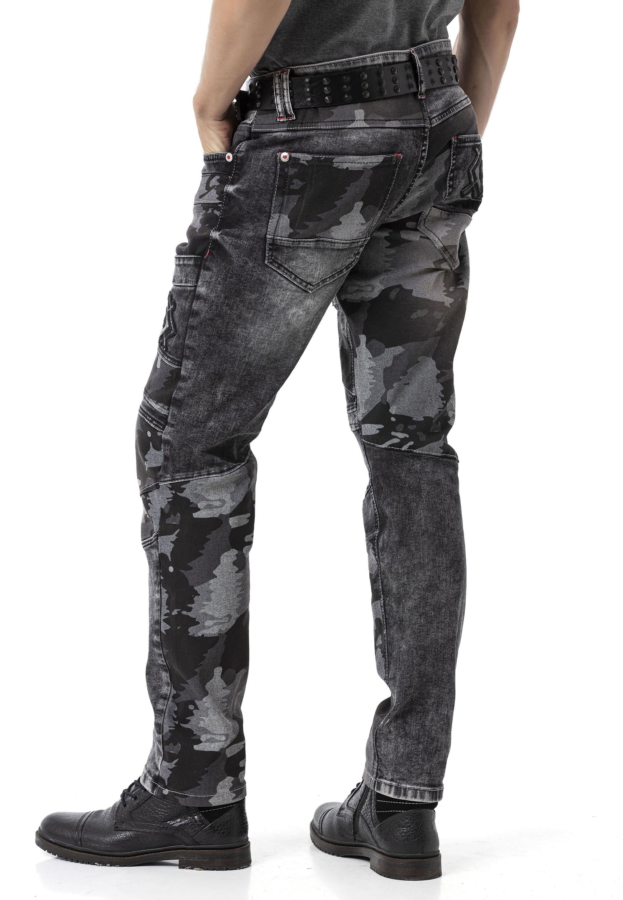 CD859 Camo Paneled Men's Jeans