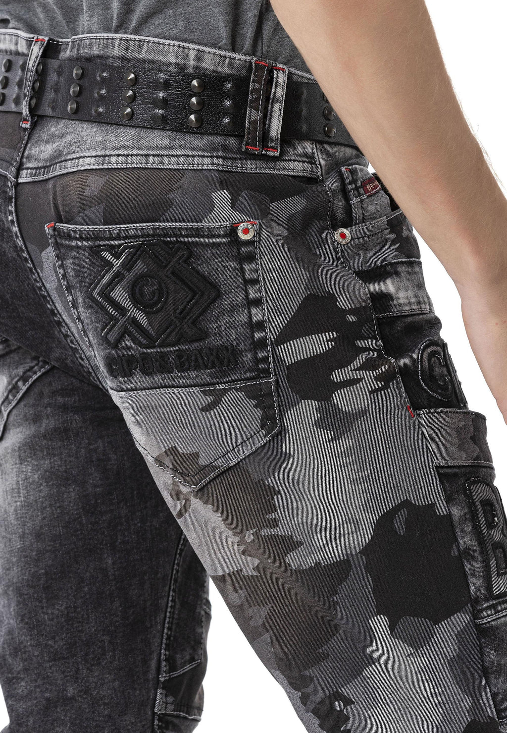 CD859 Camo Paneled Men's Jeans