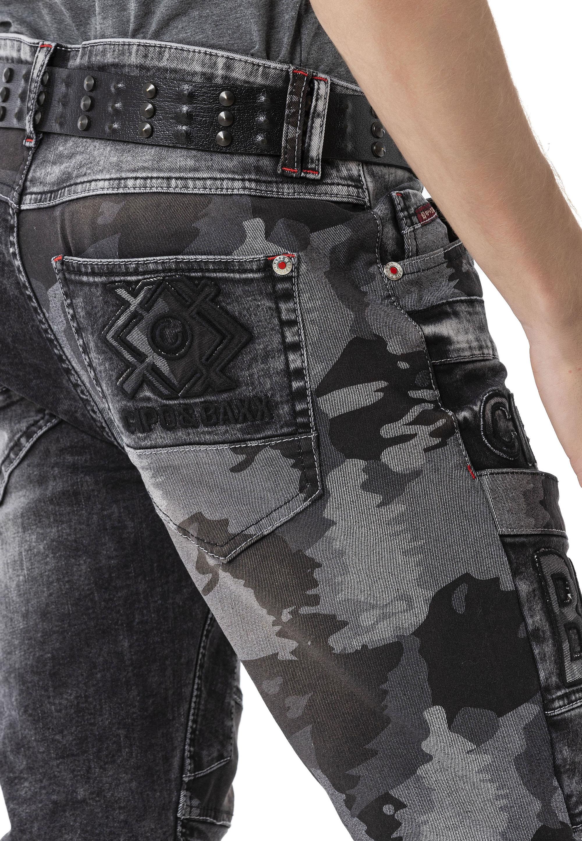 CD859 Camo Paneled Men's Jeans