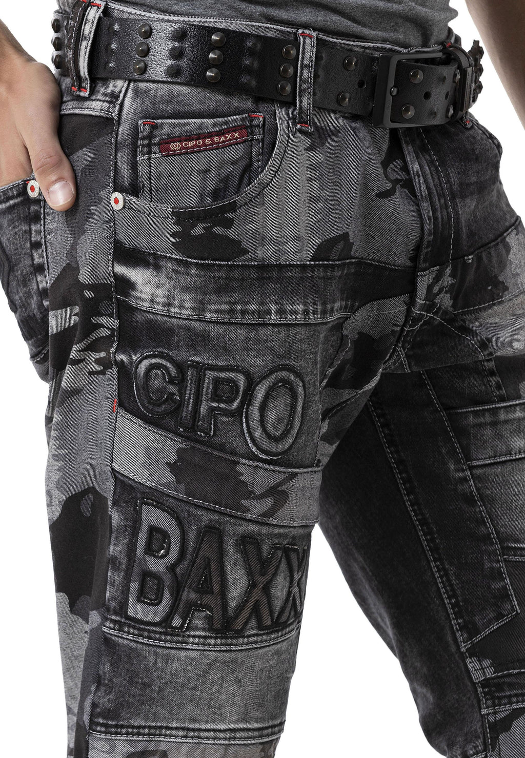 CD859 Camo Paneled Men's Jeans