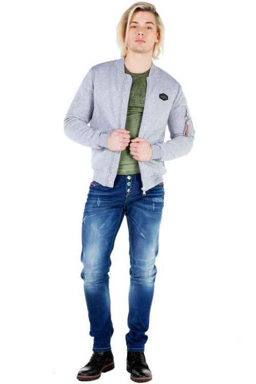 CJ151 Varsity Collar Zip Cropped Men's Jacket