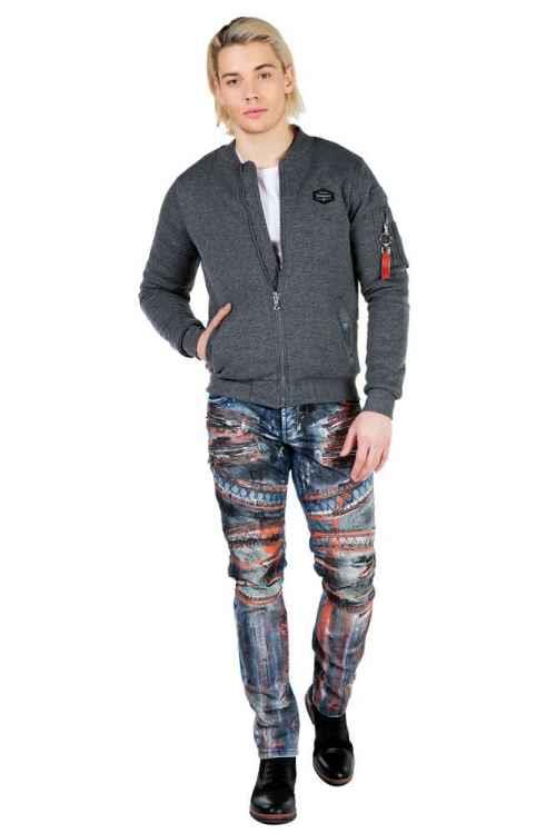 CJ151 Varsity Collar Zip Cropped Men's Jacket