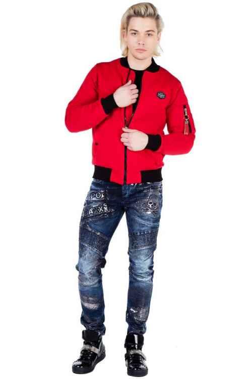 CJ151 Varsity Collar Zip Cropped Men's Jacket