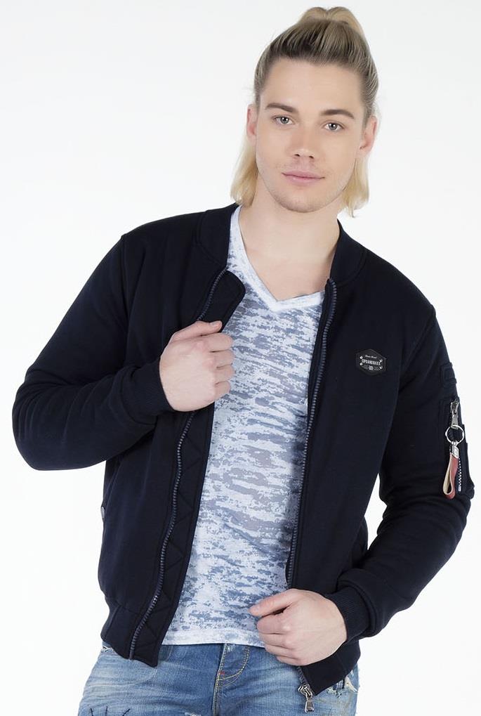 CJ151 Varsity Collar Zip Cropped Men's Jacket