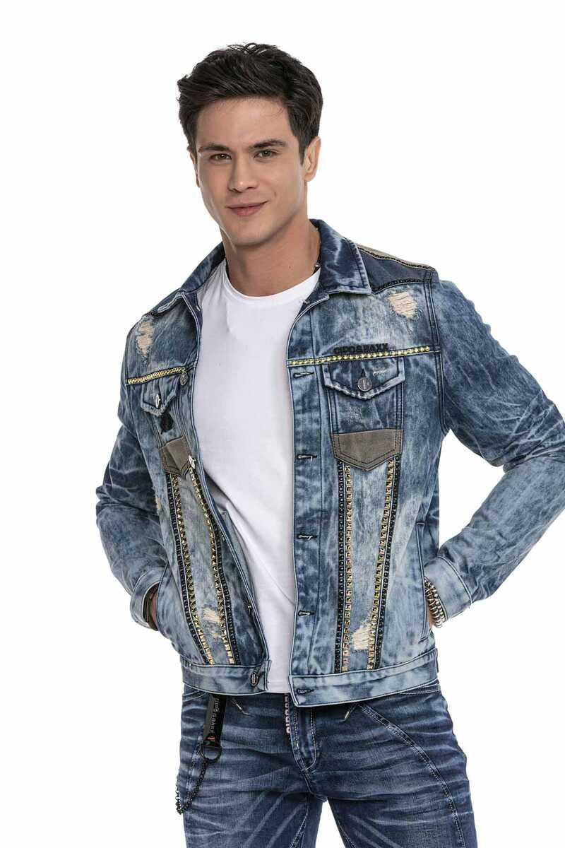 CJ264 Vintage Washed Crest Denim Jacket