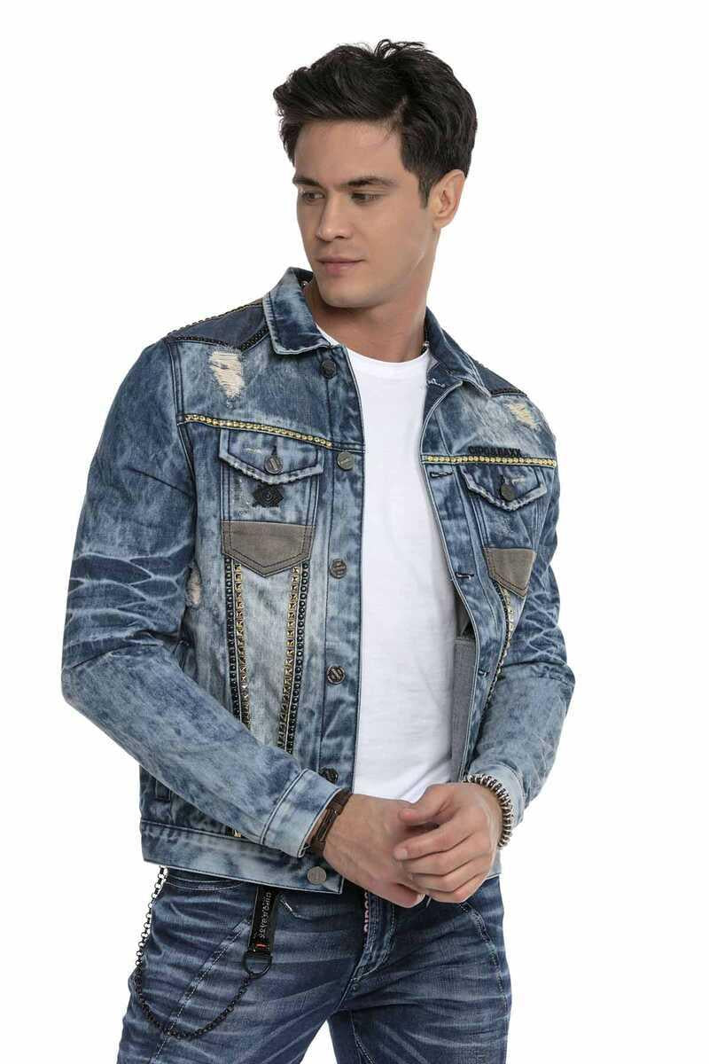 CJ264 Vintage Washed Crest Denim Jacket