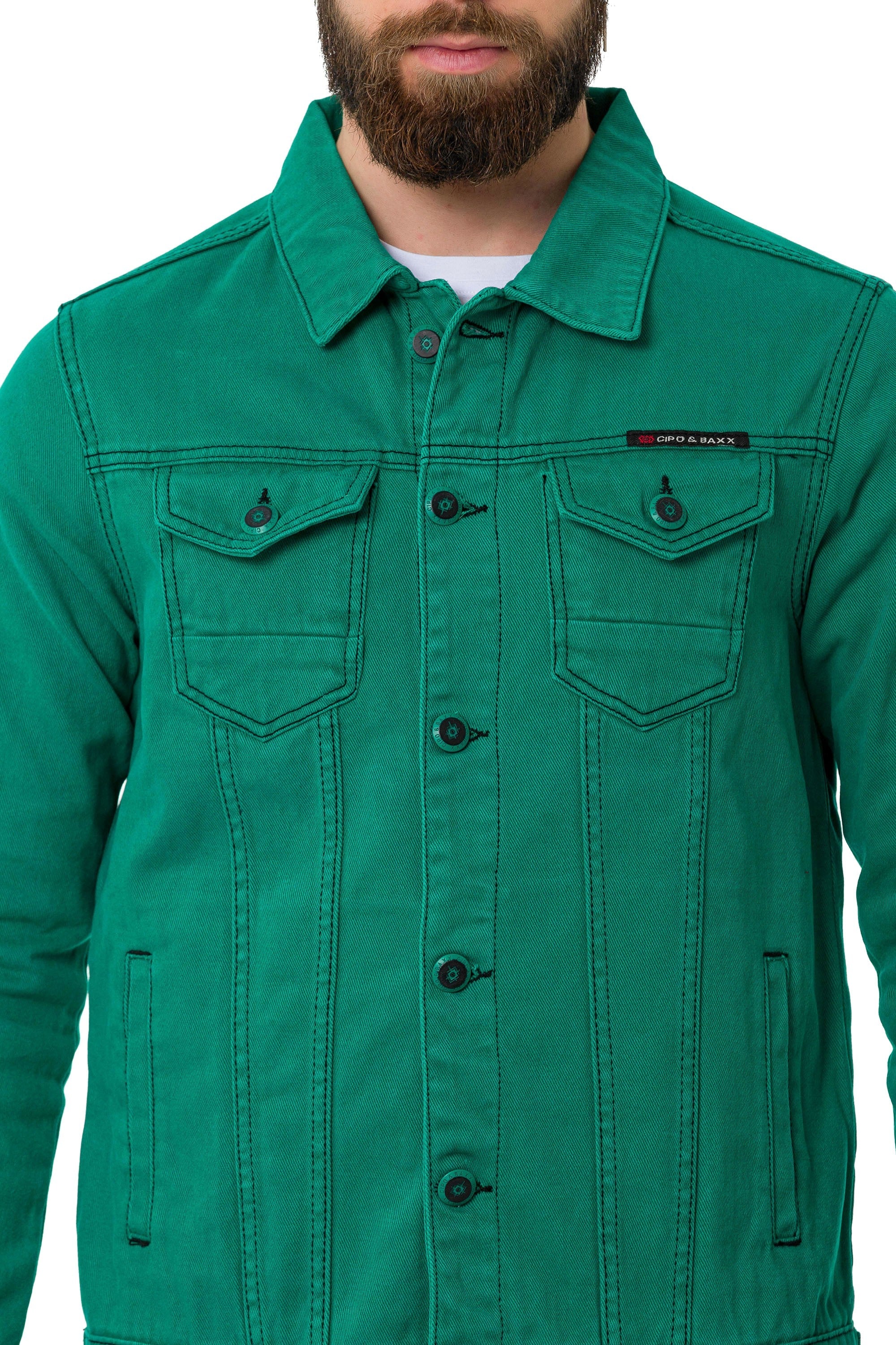 CJ289 Matte Pastel-Tone Men's Denim Jacket