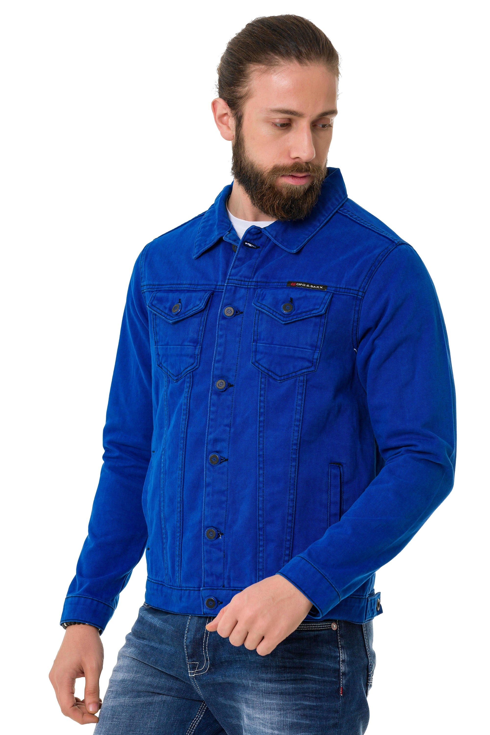 CJ289 Matte Pastel-Tone Men's Denim Jacket