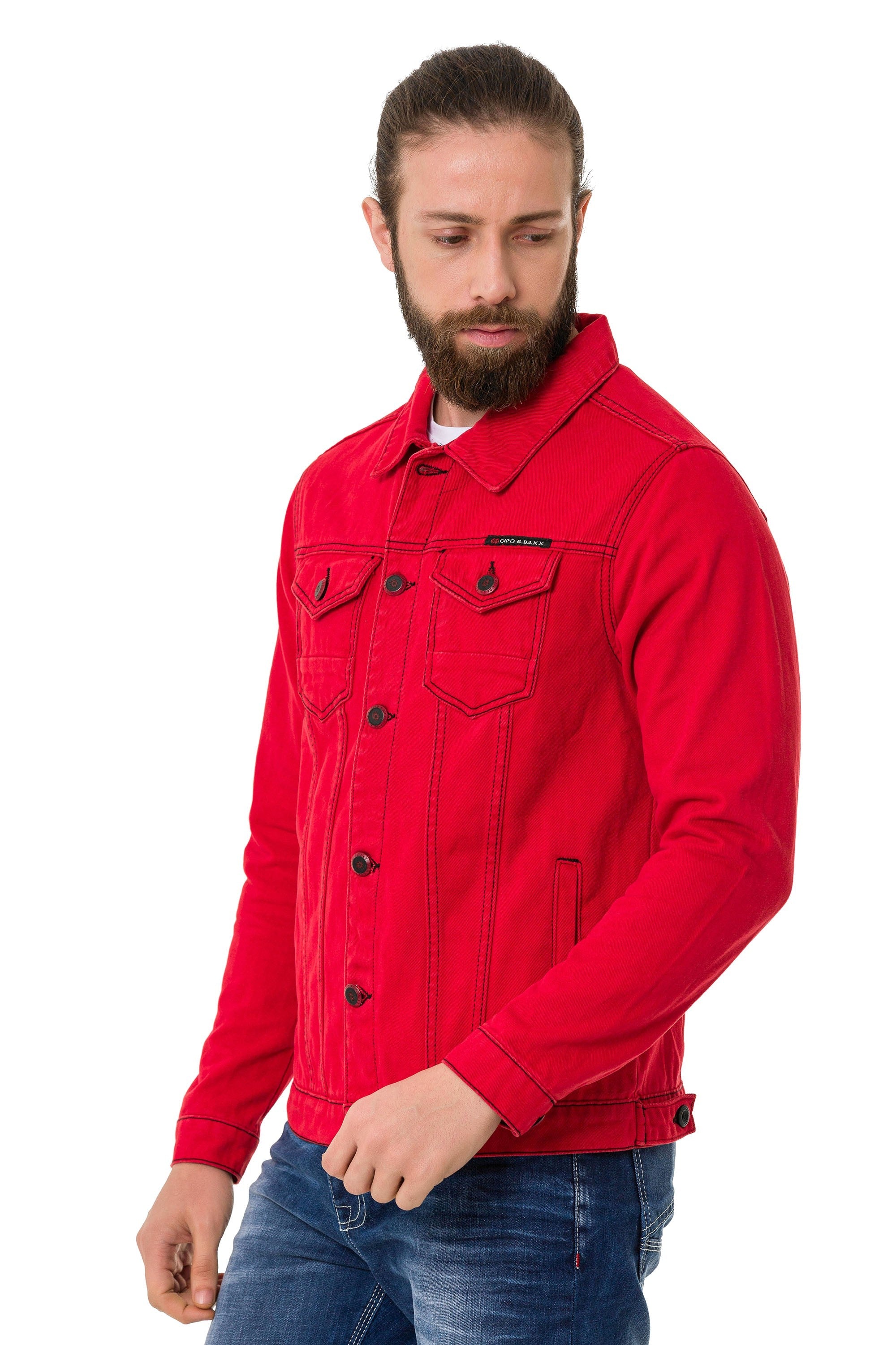 CJ289 Matte Pastel-Tone Men's Denim Jacket