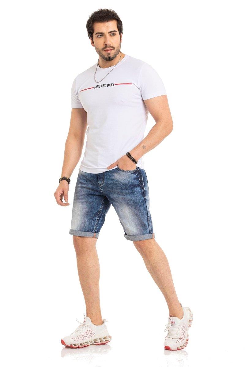 CK266 Regular Waist Slim Fit Men's Denim Shorts
