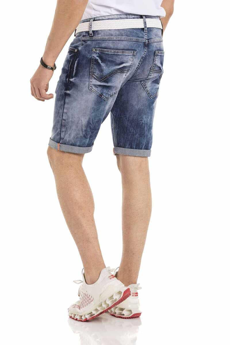 CK266 Regular Waist Slim Fit Men's Denim Shorts