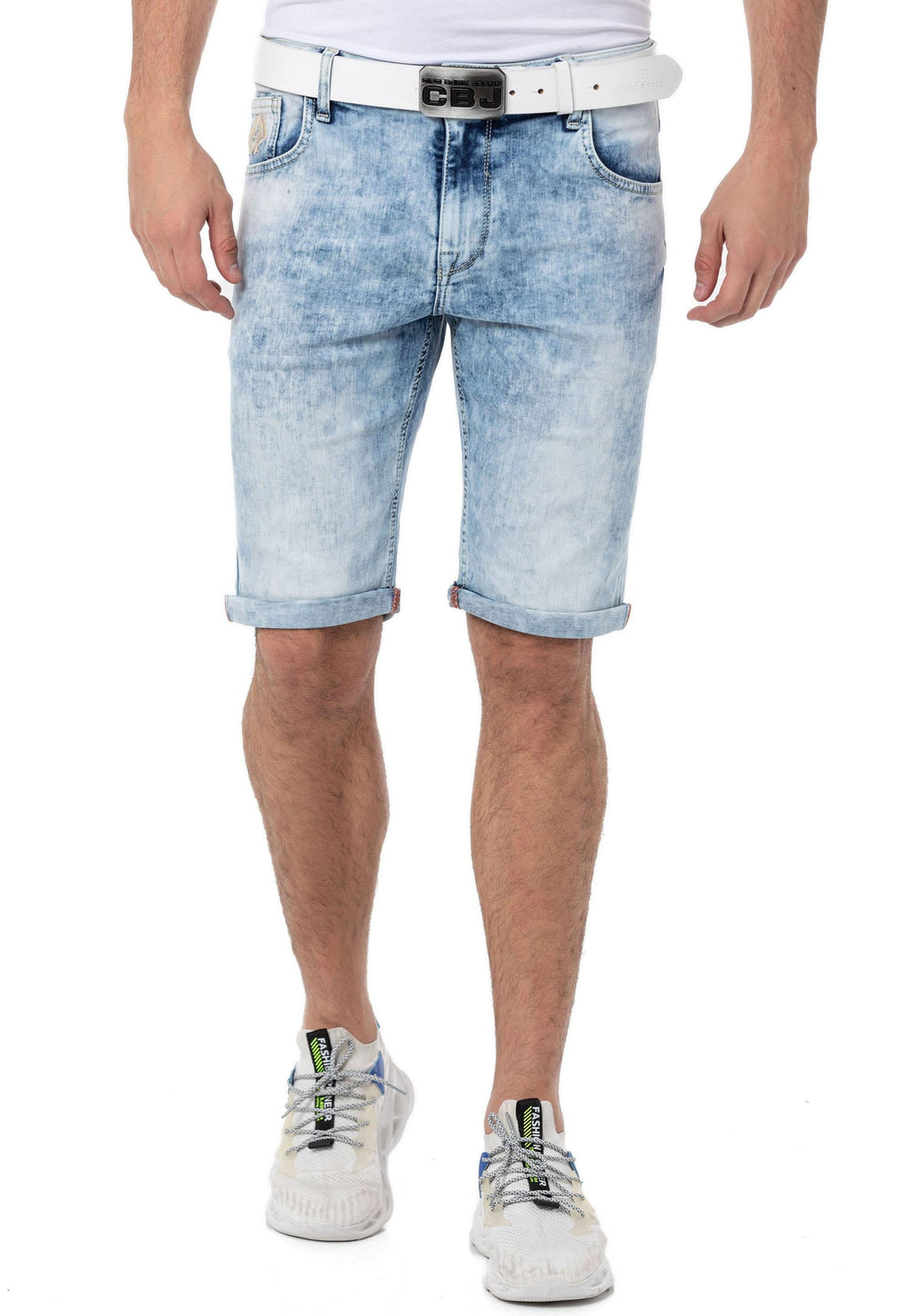 CK266 Regular Waist Slim Fit Men's Denim Shorts