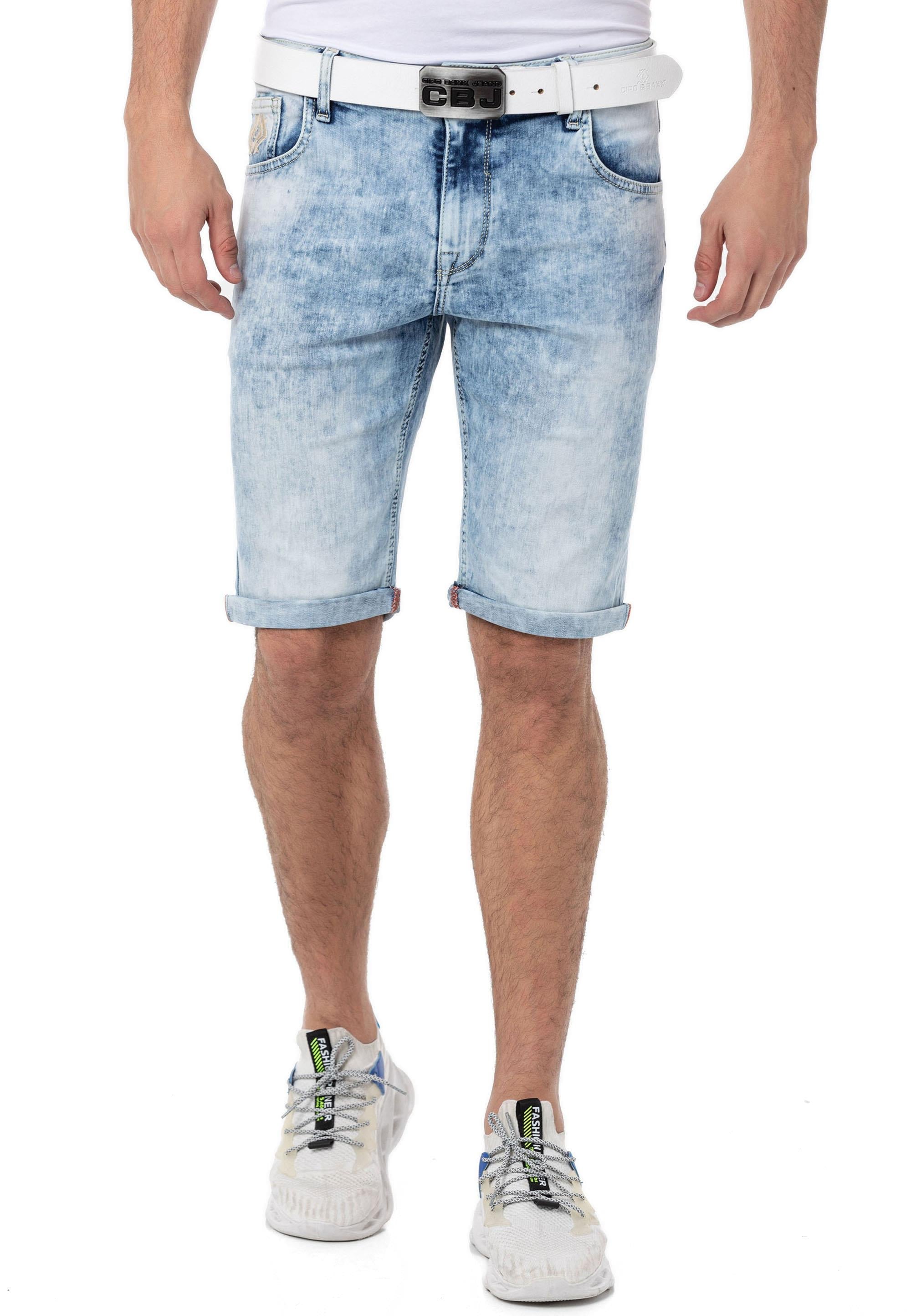 CK266 Regular Waist Slim Fit Men's Denim Shorts