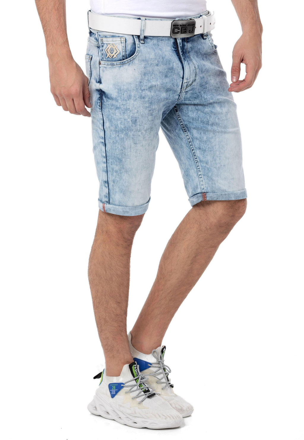 CK266 Regular Waist Slim Fit Men's Denim Shorts