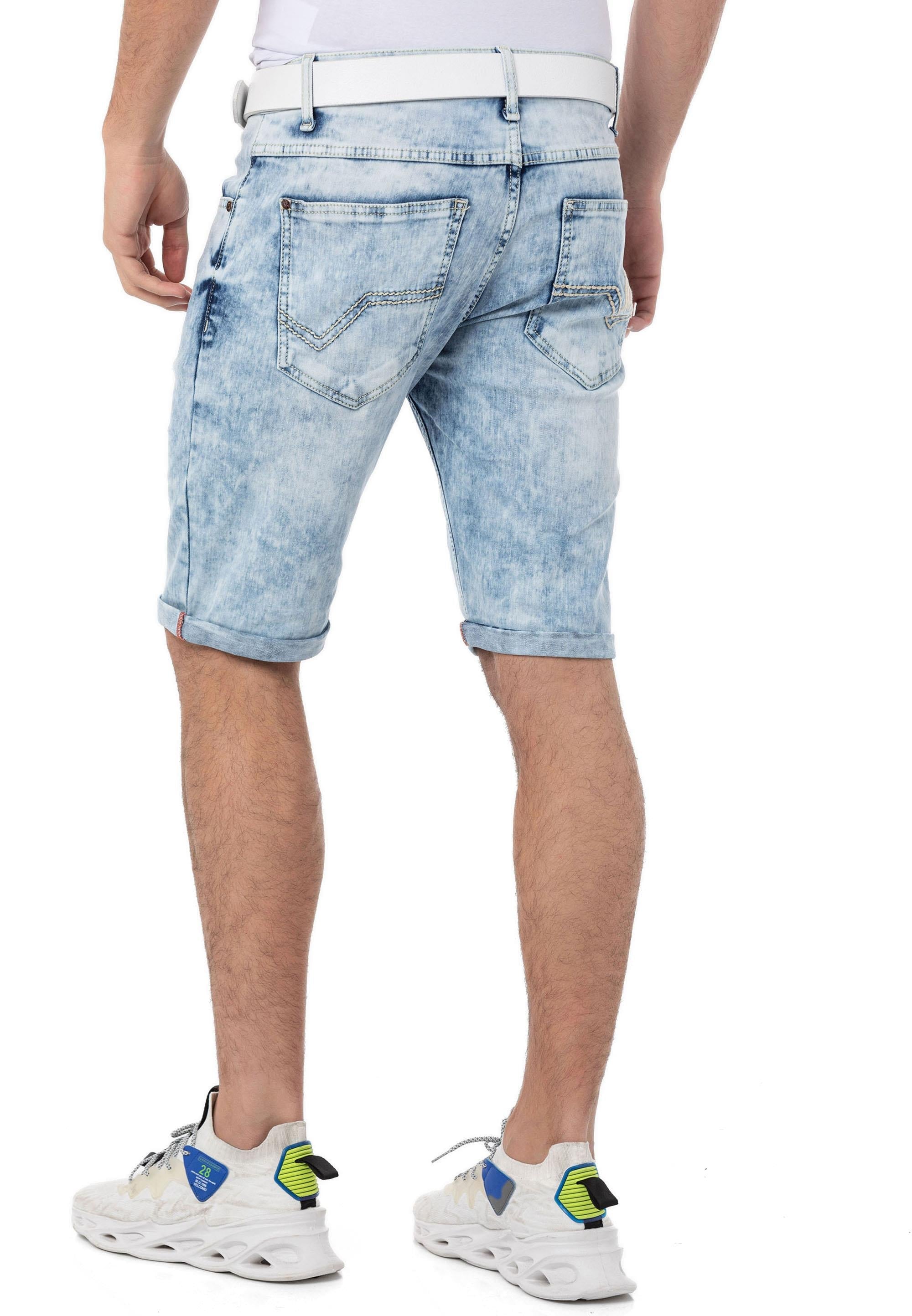 CK266 Regular Waist Slim Fit Men's Denim Shorts