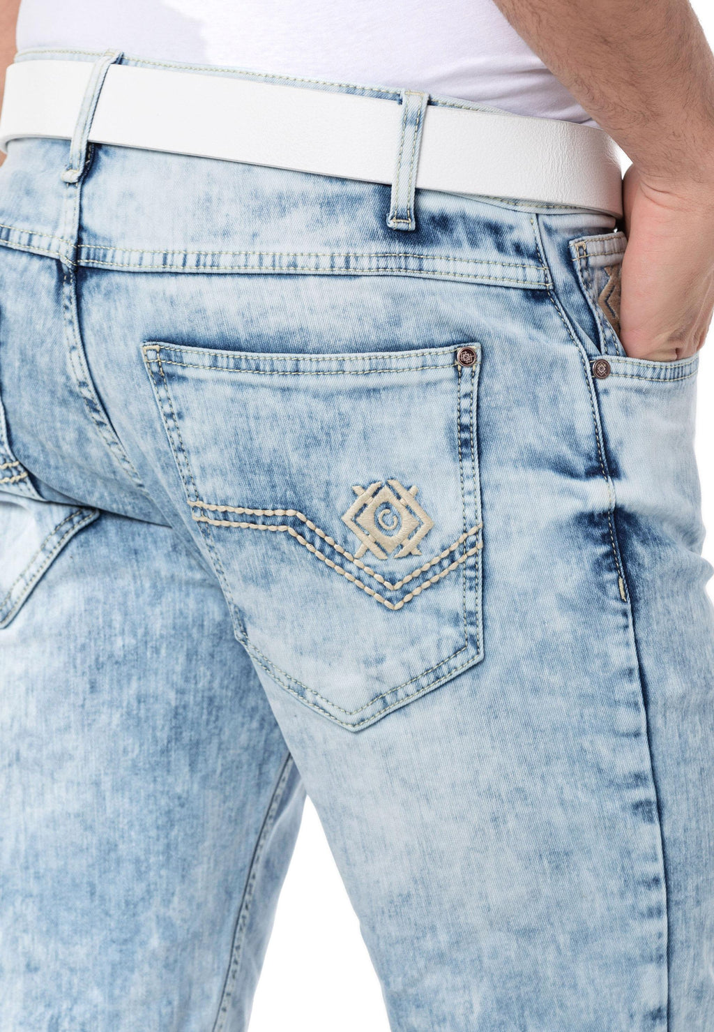 CK266 Regular Waist Slim Fit Men's Denim Shorts