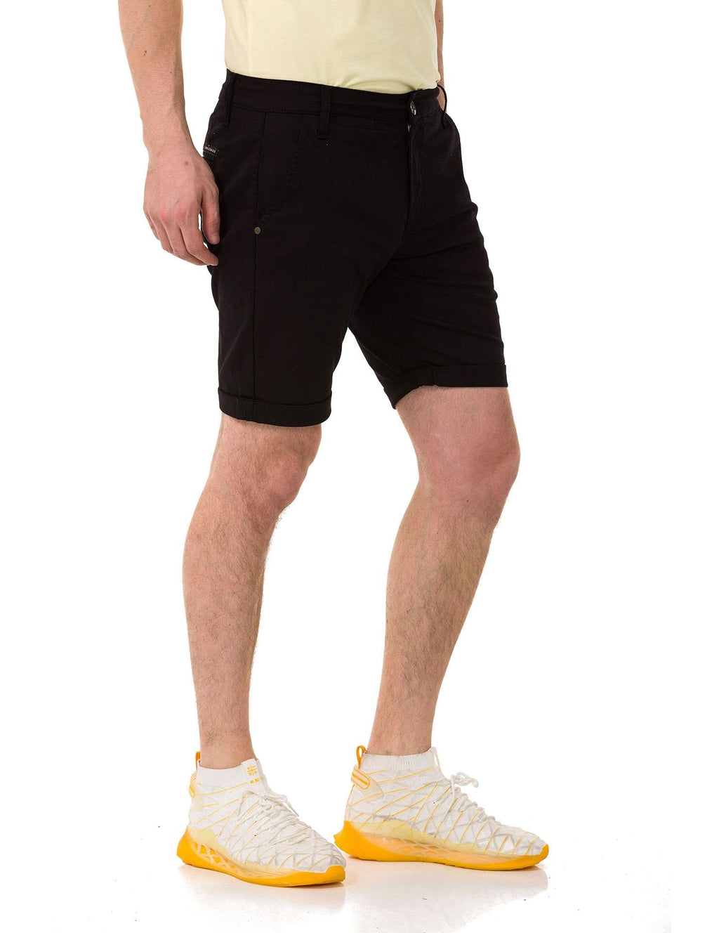 CK272 Men's Basic Linen Capri Shorts Relaxed Fit Summer Bermuda