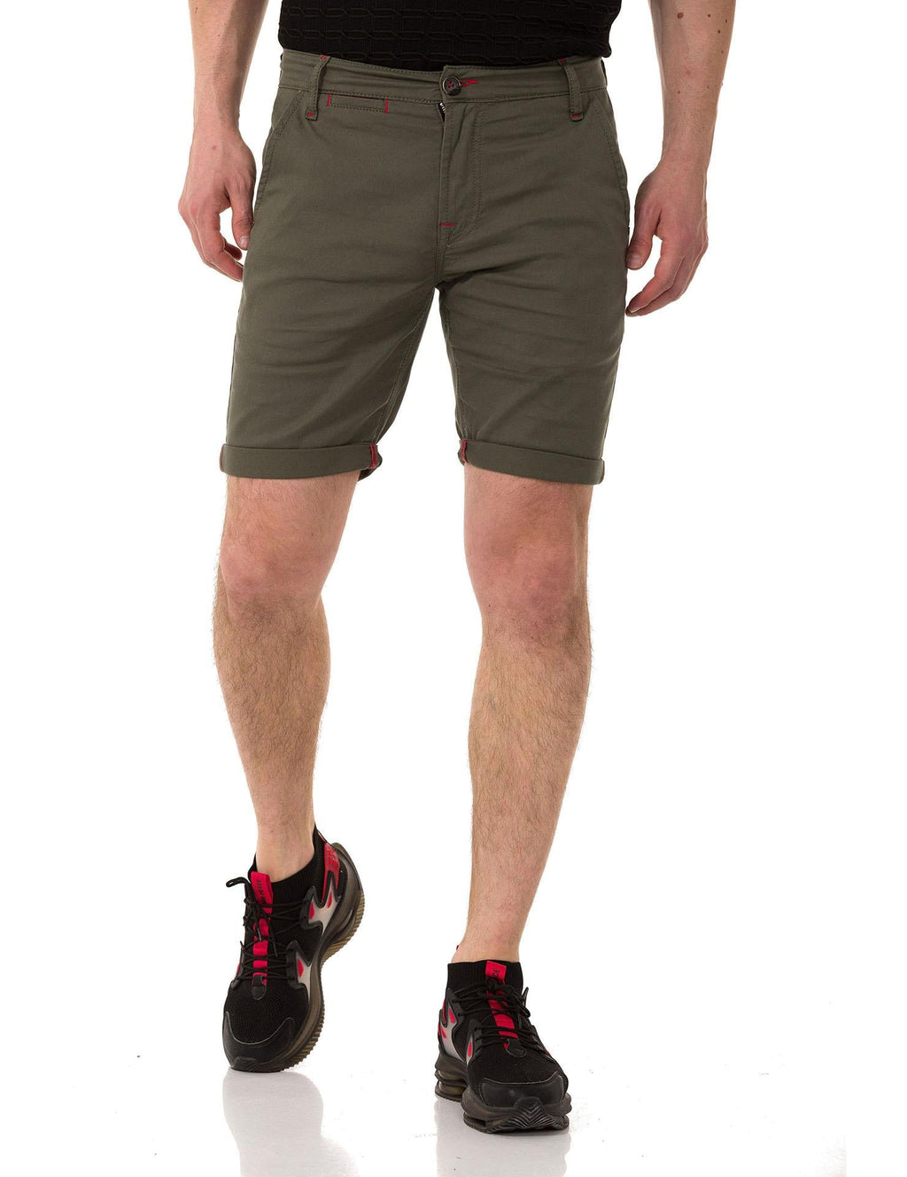 CK272 Men's Basic Linen Capri Shorts Relaxed Fit Summer Bermuda