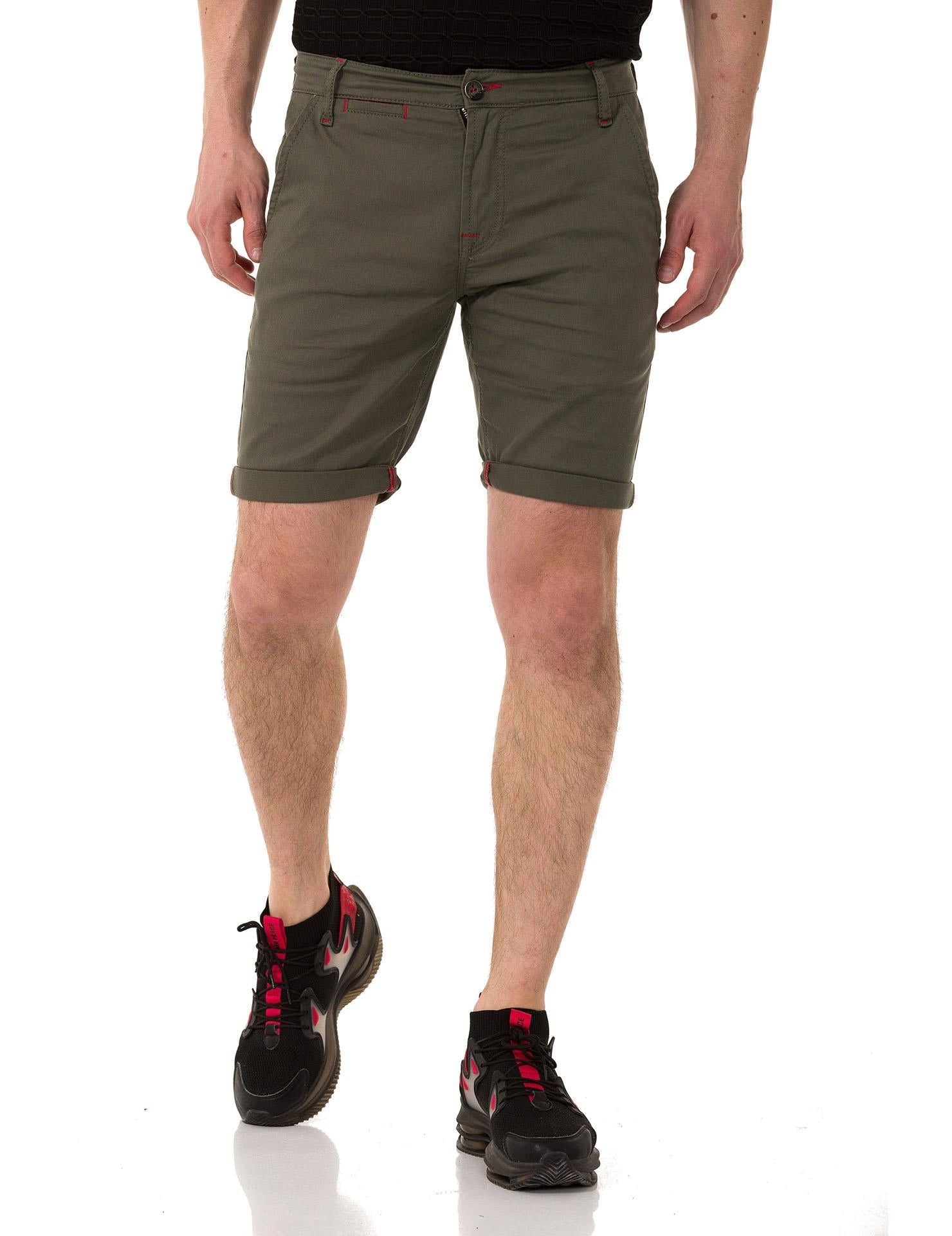 CK272 Men's Basic Linen Capri Shorts Relaxed Fit Summer Bermuda