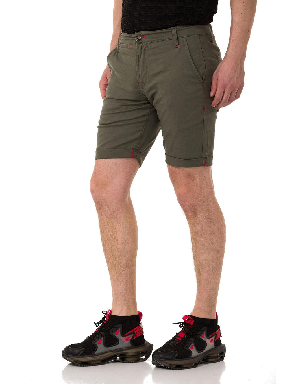 CK272 Men's Basic Linen Capri Shorts Relaxed Fit Summer Bermuda