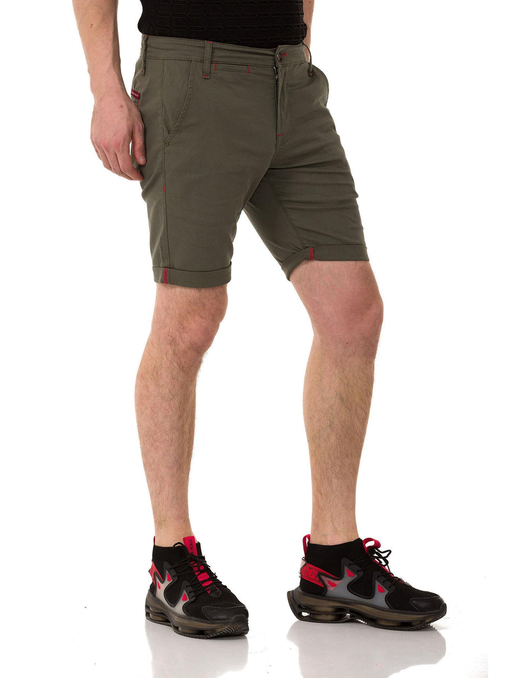 CK272 Men's Basic Linen Capri Shorts Relaxed Fit Summer Bermuda