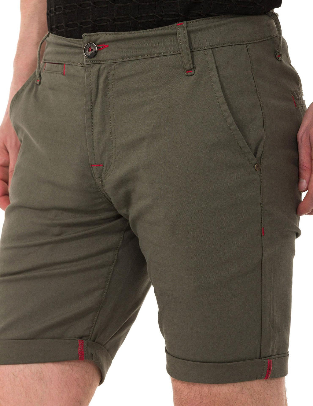 CK272 Men's Basic Linen Capri Shorts Relaxed Fit Summer Bermuda