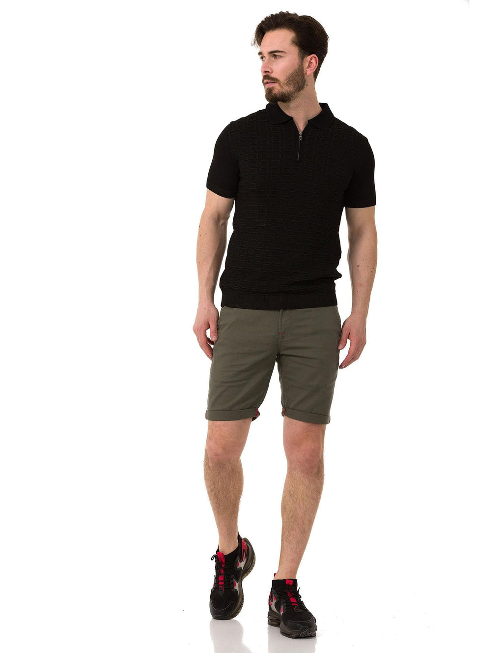CK272 Men's Basic Linen Capri Shorts Relaxed Fit Summer Bermuda