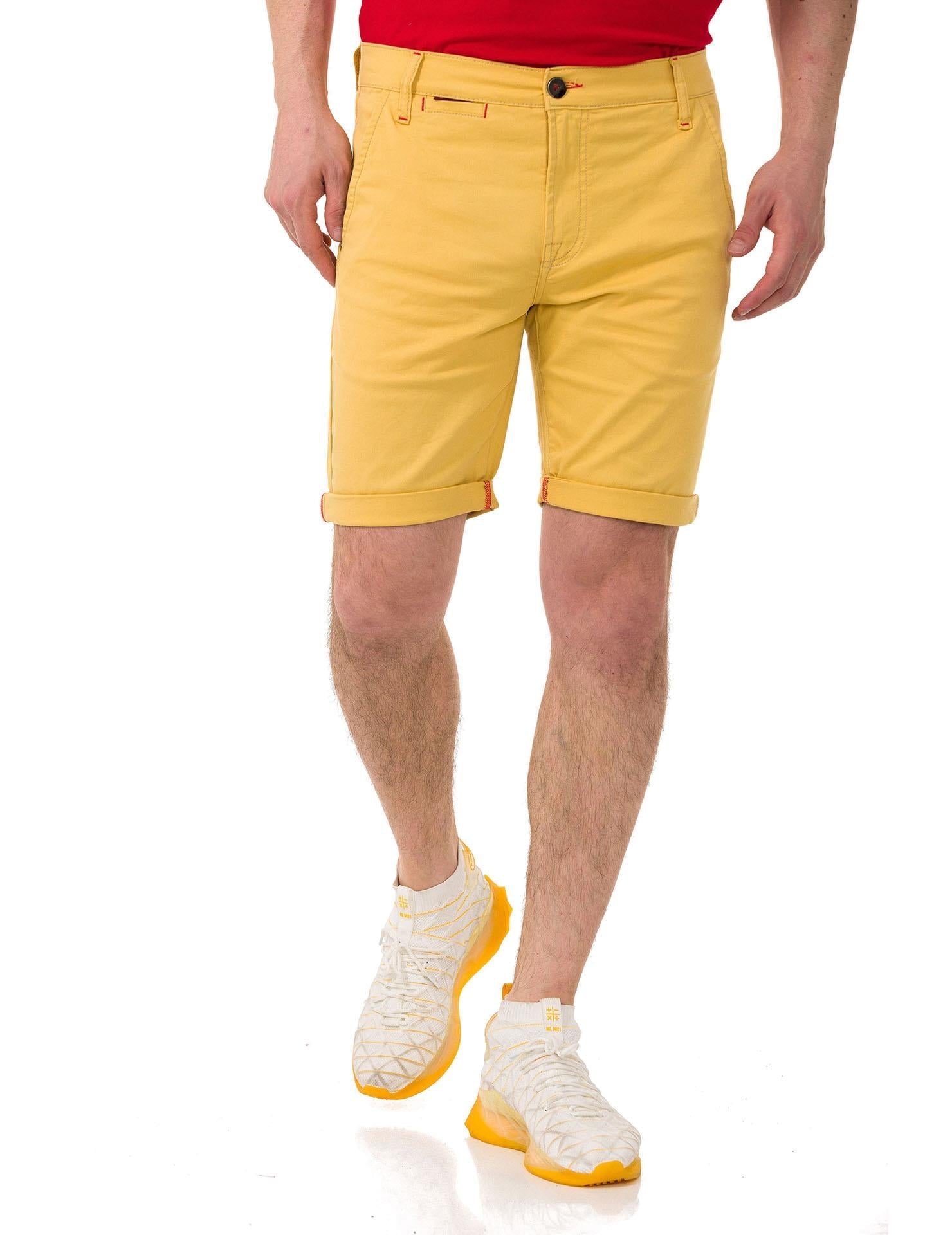 CK272 Men's Basic Linen Capri Shorts Relaxed Fit Summer Bermuda