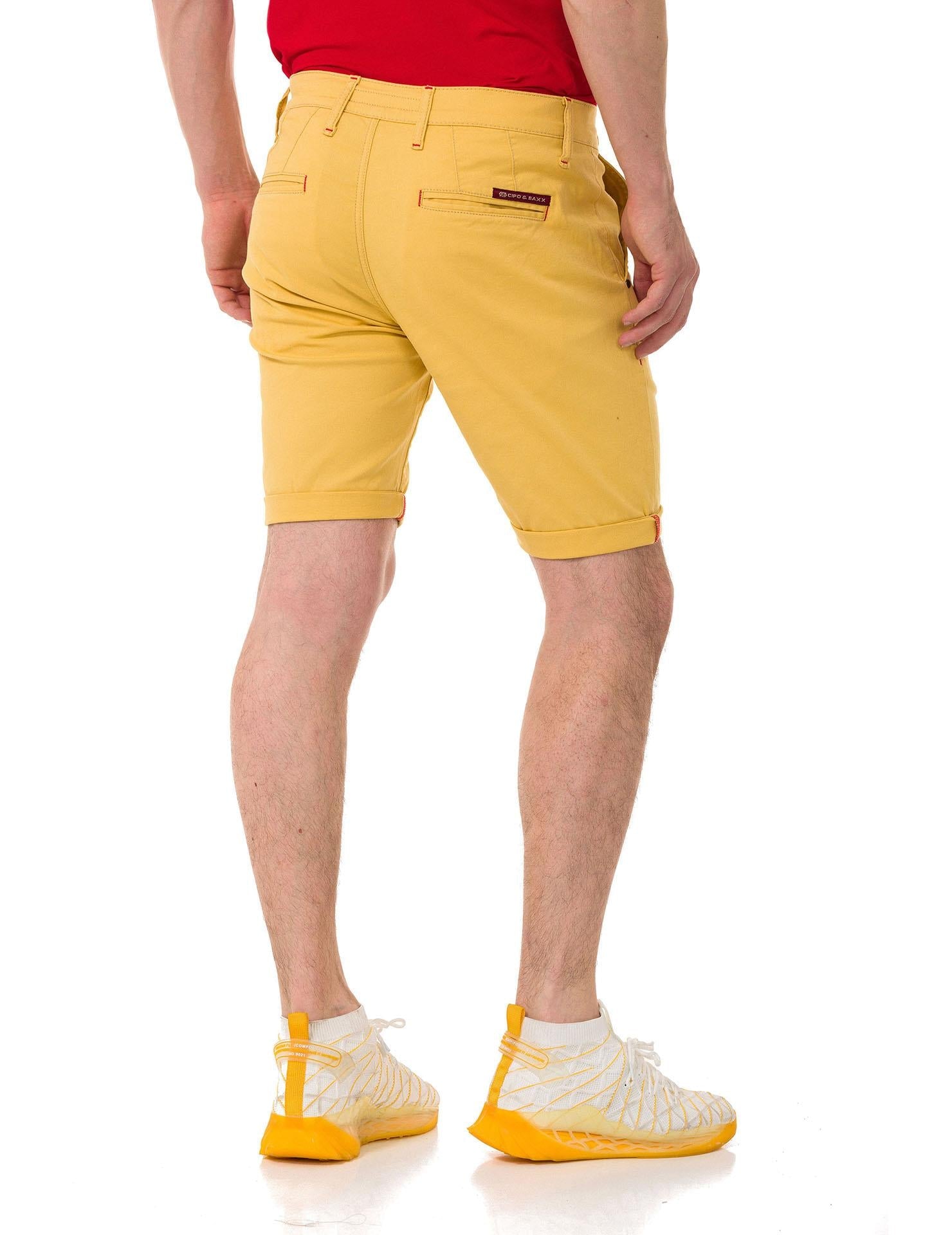 CK272 Men's Basic Linen Capri Shorts Relaxed Fit Summer Bermuda