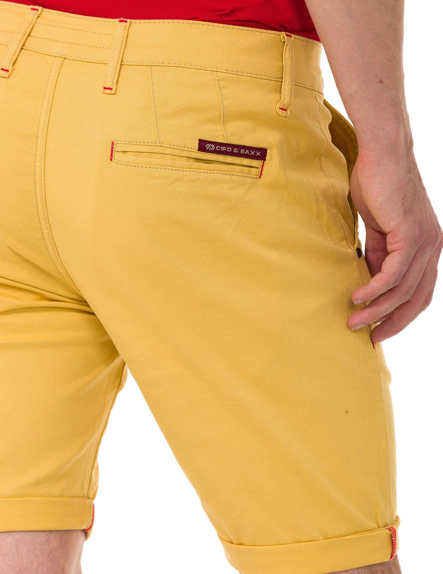CK272 Men's Basic Linen Capri Shorts Relaxed Fit Summer Bermuda