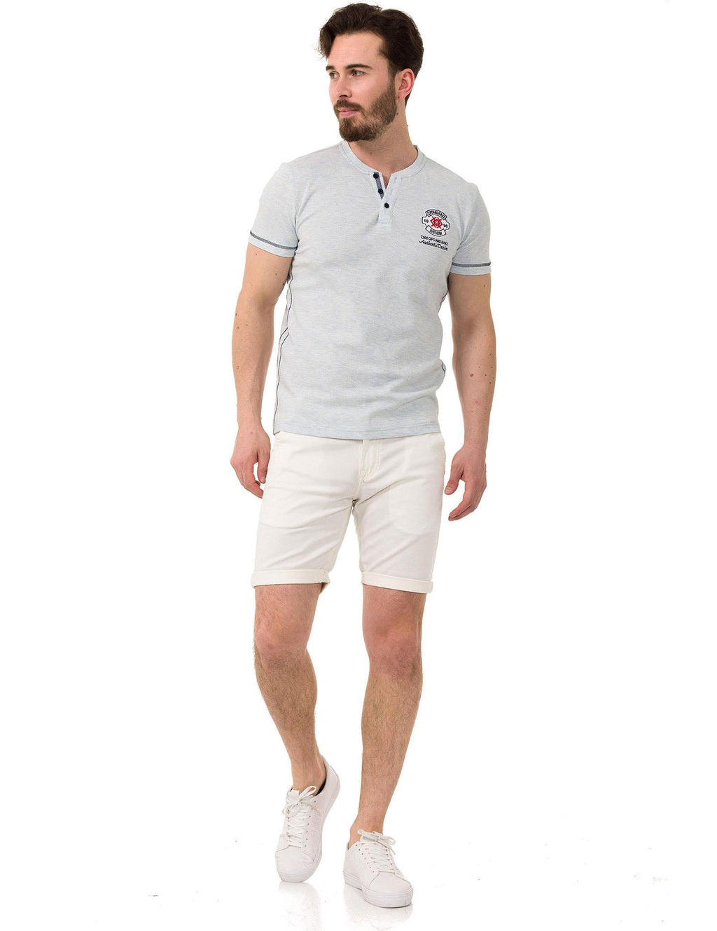 CK272 Men's Basic Linen Capri Shorts Relaxed Fit Summer Bermuda
