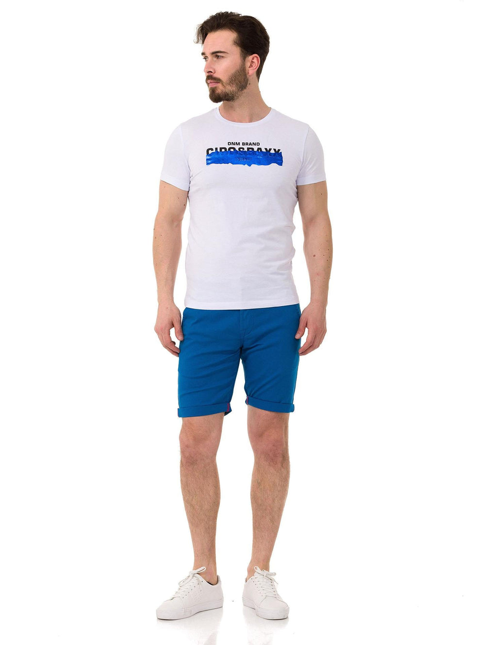 CK272 Men's Basic Linen Capri Shorts Relaxed Fit Summer Bermuda