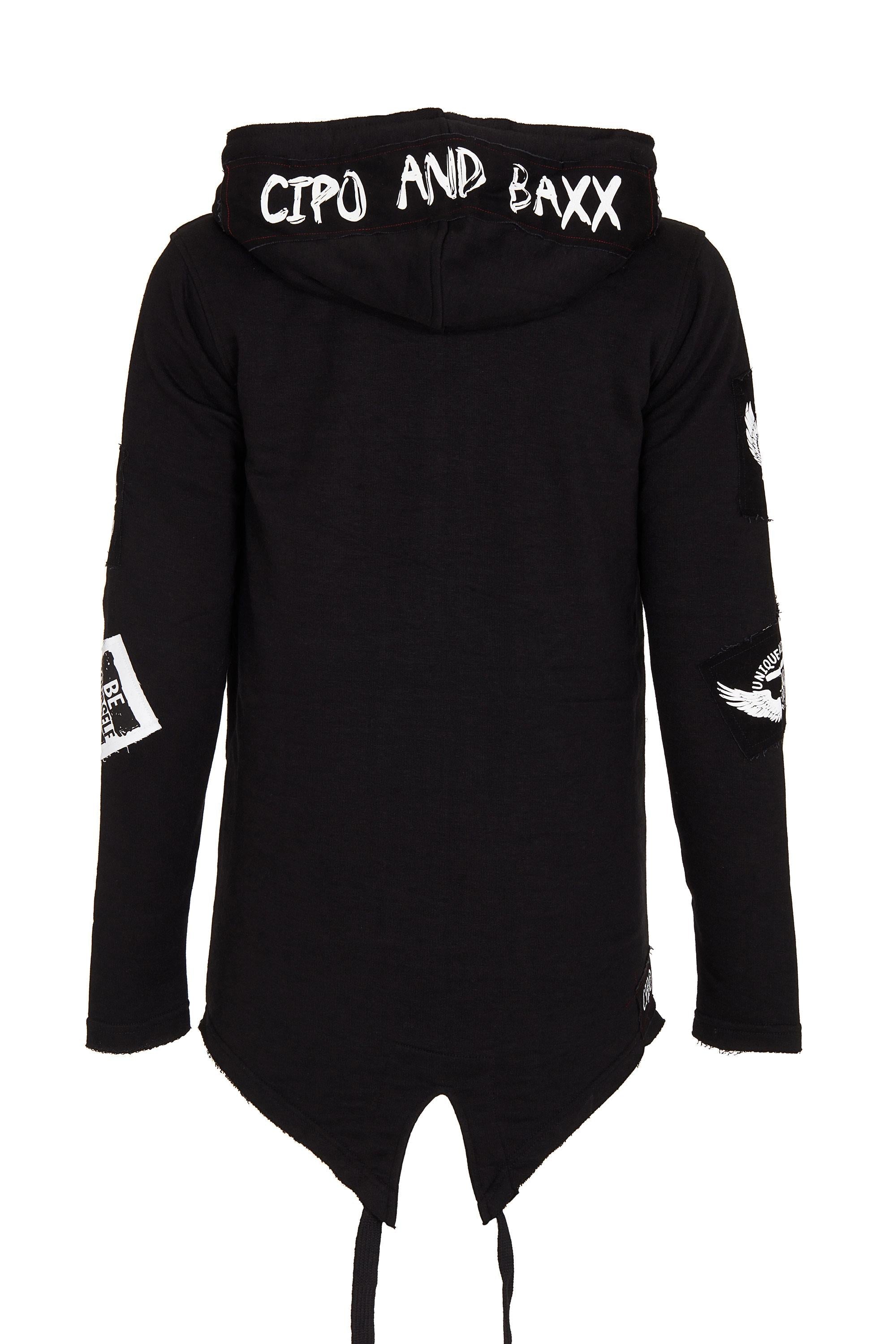 CL240 Appliqué Hooded Long Men's Sweatshirt