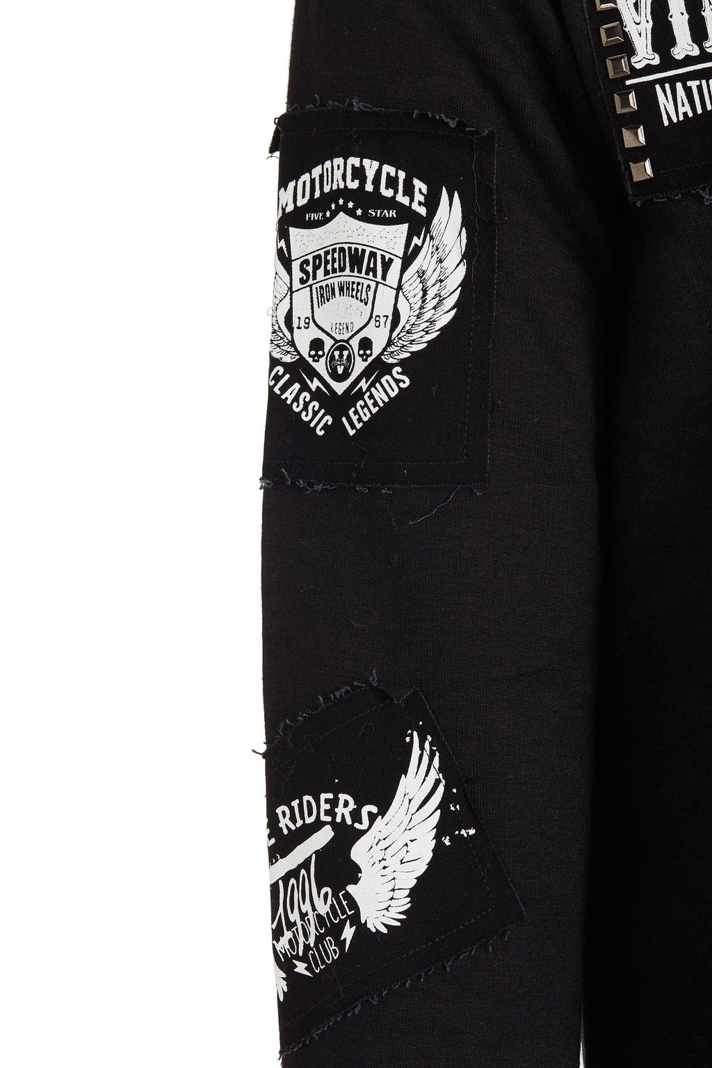 CL240 Appliqué Hooded Long Men's Sweatshirt