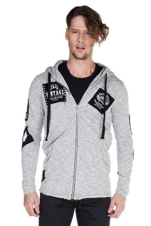CL240 Appliqué Hooded Long Men's Sweatshirt