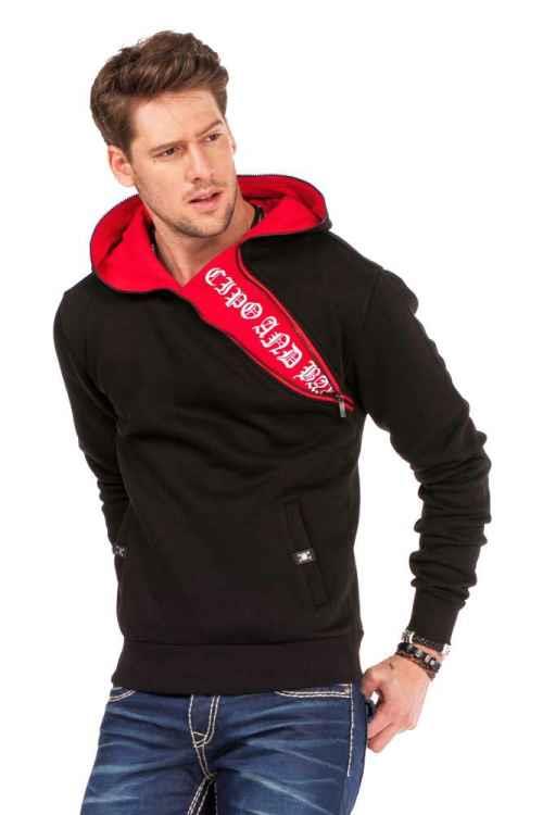 CL329 Hidden Collar Zip Hooded Sweatshirt